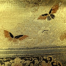 Load image into Gallery viewer, Fukuro Obi Gold Butterfly Birds Silk BB218V3
