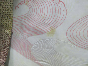 Haori Jacket Vintage(1950-1980) Brown Yellow Full Shibori Flower Silk #7591H3