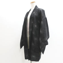 Load image into Gallery viewer, Haori Jacket Vintage(1950-1980) Black Silver Gold Chrysanthemum Silk #9224E2
