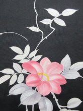 Load image into Gallery viewer, Haori Jacket Vintage(1950-1980) Black Lily Silk #7621H4
