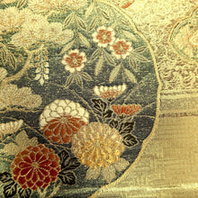 Load image into Gallery viewer, Fukuro Obi Gold Butterfly Birds Silk BB218V3
