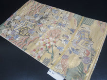 Load image into Gallery viewer, Fukuro Obi Vintage(1950-1980) Gold Heian Period Aristocrats Silk BB101W6
