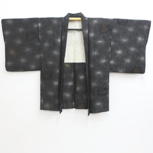 Load image into Gallery viewer, Haori Jacket Vintage(1950-1980) Black Silver Gold Chrysanthemum Silk #9224E2
