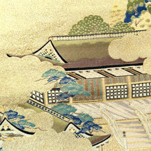 Load image into Gallery viewer, Fukuro Obi Gold Zen Temple Silk BB233V4

