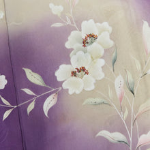 Load image into Gallery viewer, KK1243B5 Silk Tomesode Fabric Vintage(1920-1950) Lily of the valley Purple 44.1x14.6in(112x37cm)
