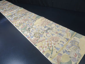 Fukuro Obi Vintage(1950-1980) Gold Heian Period Aristocrats Silk BB101W6