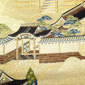 Fukuro Obi Gold Zen Temple Silk BB233V4