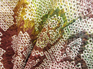 Haori Jacket Vintage(1950-1980) Brown Yellow Full Shibori Flower Silk #7591H3