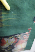 Load image into Gallery viewer, Haori Jacket Vintage(1920-1950) Green Leaf Grape Silk #8639H3
