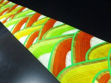 Load image into Gallery viewer, Fukuro Obi Vintage(1950-1980) Green Gold Wave Silk BB60W4
