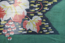 Load image into Gallery viewer, Haori Jacket Vintage(1920-1950) Green Leaf Grape Silk #8639H3
