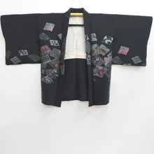 Load image into Gallery viewer, Haori Jacket Vintage(1950-1980) Black Plum blossom Chrysanthemum Silk #9576H3
