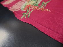 Load image into Gallery viewer, MKF#230 Silk Kimono Fabric Vintage(1920-1950) Flower Rinzu Red 55.9x12.6in(142x32cm)
