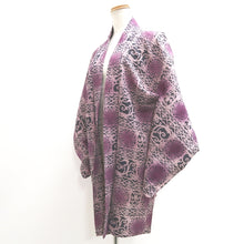 Load image into Gallery viewer, Haori Jacket Vintage(1950-1980) Purple Black Botanical Silk #9527H2
