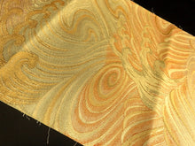 Load image into Gallery viewer, BB8229AA Silk Obi Fabric Vintage(1950-1980) Wave Gold 109.4x11.8in(278x30cm)
