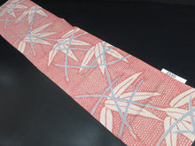 Load image into Gallery viewer, FF2550B Silk Kimono Fabric Vintage(1920-1950) Meisen Bamboo Red 55.1x11.8in(140x30cm)
