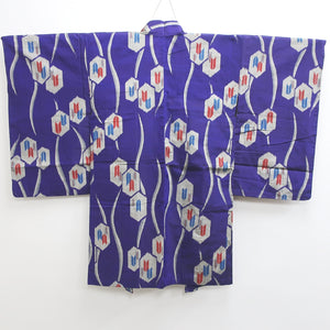 Haori Jacket Vintage(1920-1950) Blueish Purple Meisen Yabane Tall Silk #8980C3