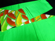 Load image into Gallery viewer, Fukuro Obi Vintage(1950-1980) Green Gold Wave Silk BB60W4
