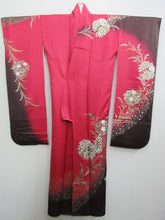 Load image into Gallery viewer, Furisode Red Butterfly Peony Tall Silk #7783K4
