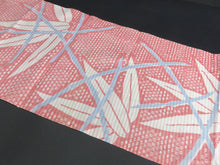 Load image into Gallery viewer, FF2550A Silk Kimono Fabric Vintage(1920-1950) Meisen Bamboo Red 55.1x11.8in(140x30cm)
