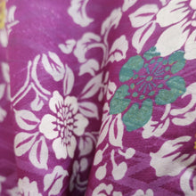 Load image into Gallery viewer, Haori Jacket Vintage(1920-1950) Purple Peony Rinzu Long Silk #9081D2
