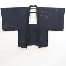 Load image into Gallery viewer, Haori Jacket Vintage(1950-1980) Midnight blue Bamboo leaf Silk #9601H4
