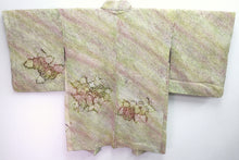 Load image into Gallery viewer, Haori Jacket Vintage(1950-1980) Light Green Pink Full Shibori Peony Silk #8337C4

