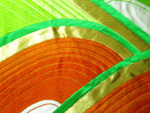 Load image into Gallery viewer, Fukuro Obi Vintage(1950-1980) Green Gold Wave Silk BB60W4

