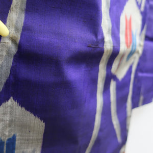 Haori Jacket Vintage(1920-1950) Blueish Purple Meisen Yabane Tall Silk #8980C3