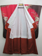Load image into Gallery viewer, Furisode Red Butterfly Peony Tall Silk #7783K4
