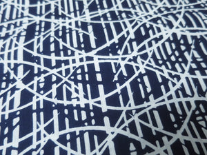 Cotton Bolt Fabric Vintage(1950-1980) Bamboo Navy White 472.4x14.2in(1200x36cm) BB9057Y3