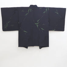 Load image into Gallery viewer, Haori Jacket Vintage(1950-1980) Midnight blue Bamboo leaf Silk #9601H4
