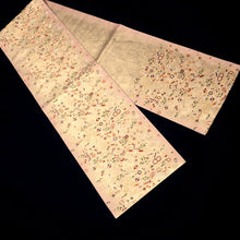 Load image into Gallery viewer, Fukuro Obi Vintage(1950-1980) Gold Crane Birds Bamboo leaf Silk BB195V2
