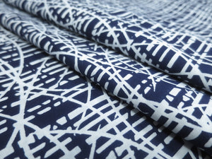 Cotton Bolt Fabric Vintage(1950-1980) Bamboo Navy White 472.4x14.2in(1200x36cm) BB9057Y3