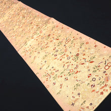 Load image into Gallery viewer, Fukuro Obi Vintage(1950-1980) Gold Crane Birds Bamboo leaf Silk BB195V2
