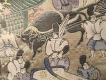Load image into Gallery viewer, Fukuro Obi Vintage(1950-1980) Gold Heian Period Aristocrats Silk BB101W6
