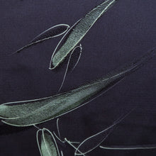 Load image into Gallery viewer, Haori Jacket Vintage(1950-1980) Midnight blue Bamboo leaf Silk #9601H4
