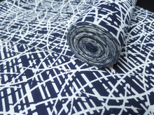 Load image into Gallery viewer, Cotton Bolt Fabric Vintage(1950-1980) Bamboo Navy White 472.4x14.2in(1200x36cm) BB9057Y3
