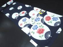 Load image into Gallery viewer, Cotton Bolt Fabric Vintage(1950-1980) Uchiwa Rose Navy White 472.4x14.2in(1200x36cm) BB9058Y3
