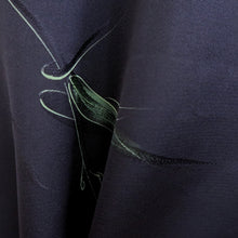 Load image into Gallery viewer, Haori Jacket Vintage(1950-1980) Midnight blue Bamboo leaf Silk #9601H4
