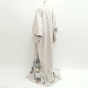 Kimono Light Pinkish White Tsumugi Kabuki Silk #9334F3