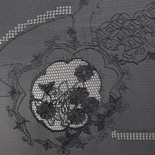 Load image into Gallery viewer, Haori Jacket Vintage(1950-1980) Black See-Through Embroidery Flower Silk #9036D1

