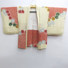 Load image into Gallery viewer, Haori Jacket Vintage(1950-1980) Cream white Roketsu-zome Maple Chirimen Silk #9021D1
