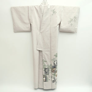 Kimono Light Pinkish White Tsumugi Kabuki Silk #9334F3