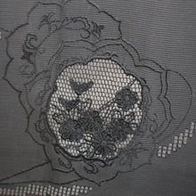 Load image into Gallery viewer, Haori Jacket Vintage(1950-1980) Black See-Through Embroidery Flower Silk #9036D1
