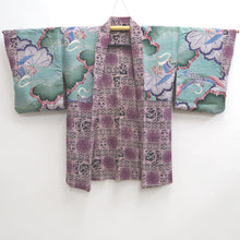 Load image into Gallery viewer, Haori Jacket Vintage(1950-1980) Purple Black Botanical Silk #9527H2
