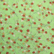 Load image into Gallery viewer, Haori Jacket Vintage(1950-1980) Light Green Maple Leaf Branch Silk #9240E3
