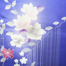 Load image into Gallery viewer, Kimono Blue Flower Tall Silk #9356F4
