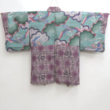 Load image into Gallery viewer, Haori Jacket Vintage(1950-1980) Purple Black Botanical Silk #9527H2
