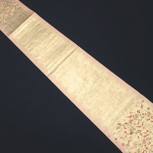 Fukuro Obi Vintage(1950-1980) Gold Crane Birds Bamboo leaf Silk BB195V2